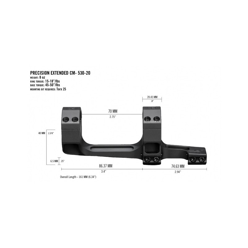   Montaż Vortex Precision Extended 30 mm 20 MOA - 3 - Montaże