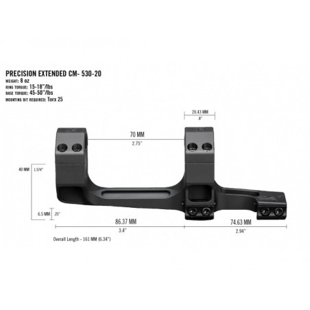   Montaż Vortex Precision Extended 30 mm 20 MOA - 3 - Montaże