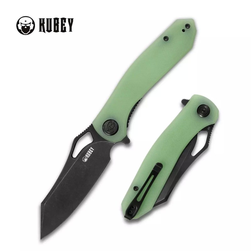 Nóż Kubey Knife Drake, Jade G10, Dark Stonewashed D2 by Maksim Tkaczuk (KU310D)