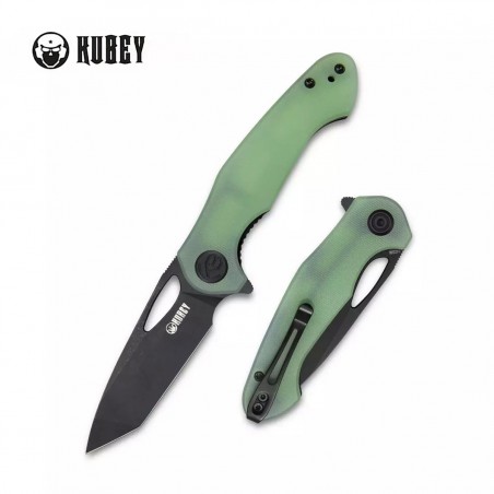 Nóż Kubey Knife Dugu, Jade G10, Dark Stonewashed 14C28N (KU159E)