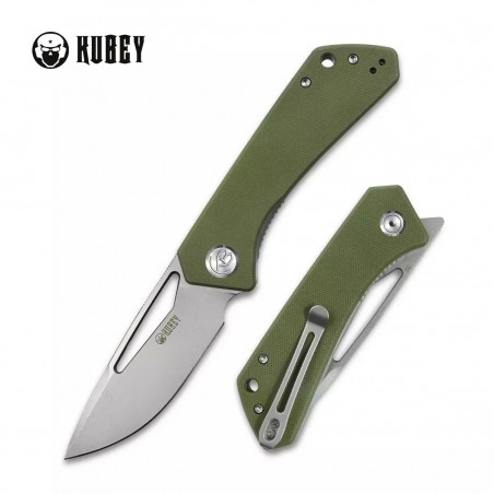 Nóż Kubey Knife Thalia, Green G10, Bead Blasted D2 (KU331D)