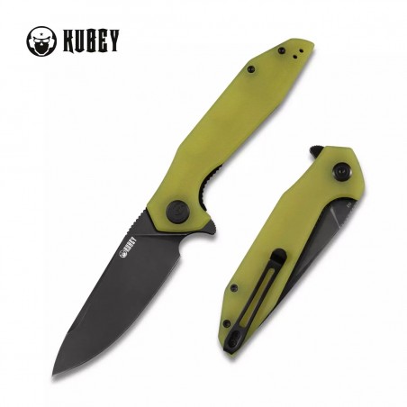 Nóż Kubey Knife Nova, Yellow G10, Black Stonewashed D2 (KU117C)
