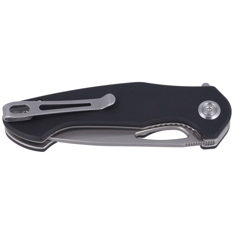 Nóż Kubey Knife Dugu Tanto, Black G10, Sand Blasted 14C28N (KU159C)