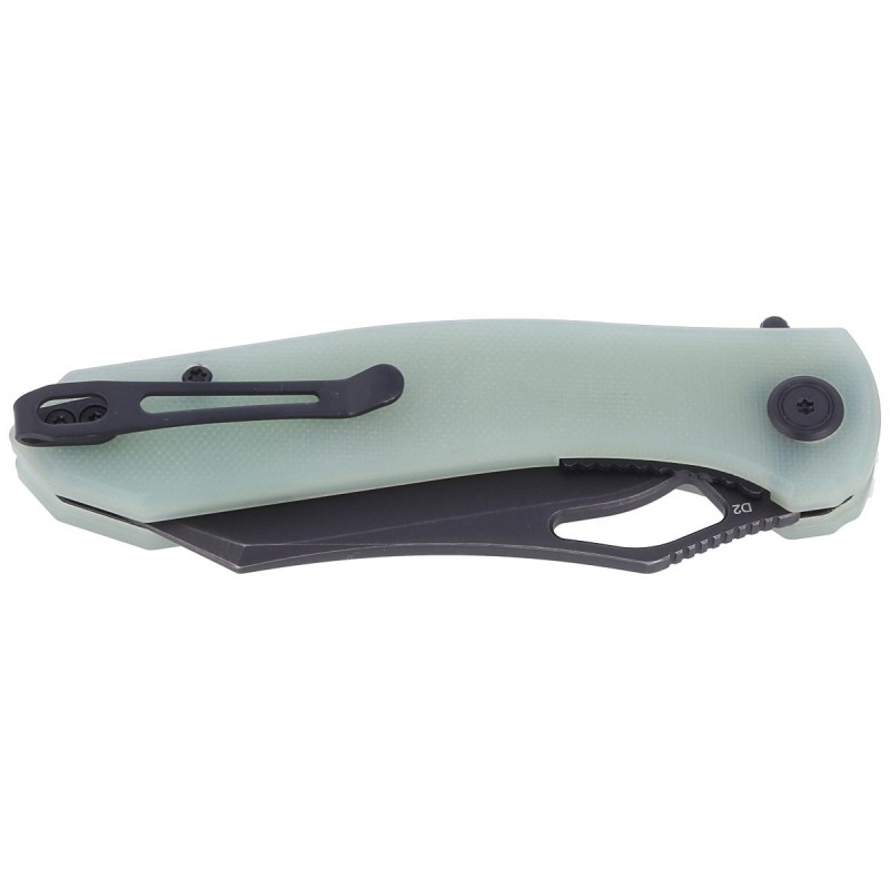 Nóż Kubey Knife Drake, Jade G10, Dark Stonewashed D2 by Maksim Tkaczuk (KU310D)