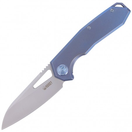 Nóż Kubey Knife Vagrant, Blue Titanium, Sandblast CPM-S30V by Maksim Tkachuk (KB284B)
