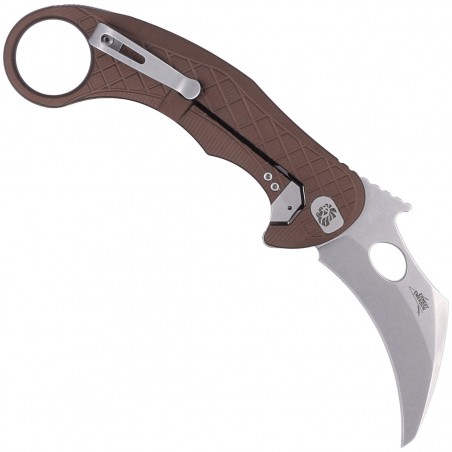 Nóż LionSteel L.E.One Karambit Brown Aluminium, Stone Washed MagnaCut by Emerson Design (LE1 A ES)