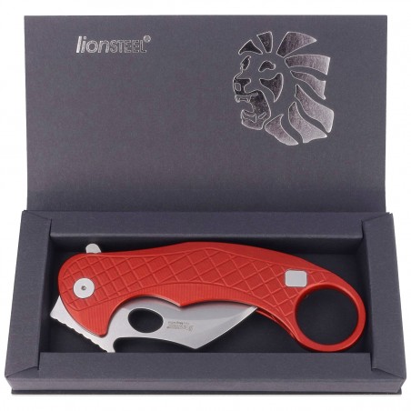 Nóż LionSteel L.E.One Karambit Red Aluminium, Stone Washed MagnaCut by Emerson Design (LE1 A RS)