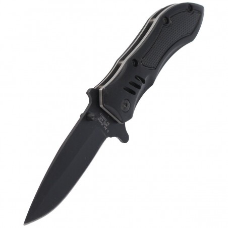Nóż pólautomatyczny Herbertz Solingen Black Aluminium, Black Blade (228912)