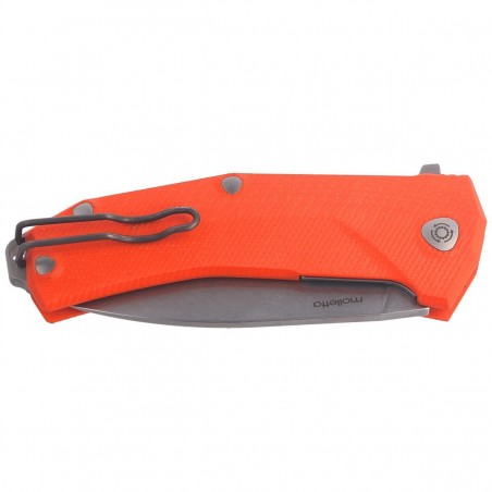 Nóż LionSteel KUR G10 Orange, Stone Washed Blade (KUR OR)