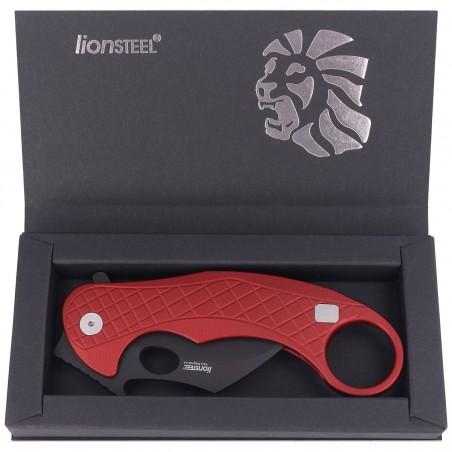 Nóż LionSteel L.E.One Karambit Red Aluminium, Chemical Black MagnaCut by Emerson Design (LE1 A RB)