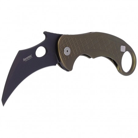 Nóż LionSteel L.E.One Karambit Green Aluminium, Chemical Black MagnaCut by Emerson Design (LE1 A GB)