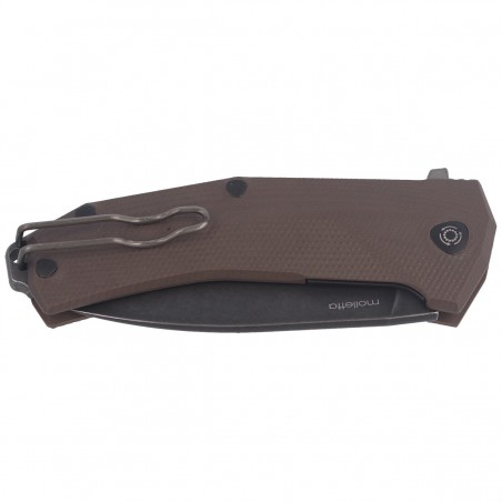 Nóż LionSteel KUR G10 Brown, Black Stone Washed (KUR BBR)