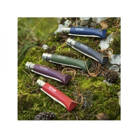   Nóż Opinel Colorama 08 inox grab bordowy z rzemieniem - 3 - Noże składane