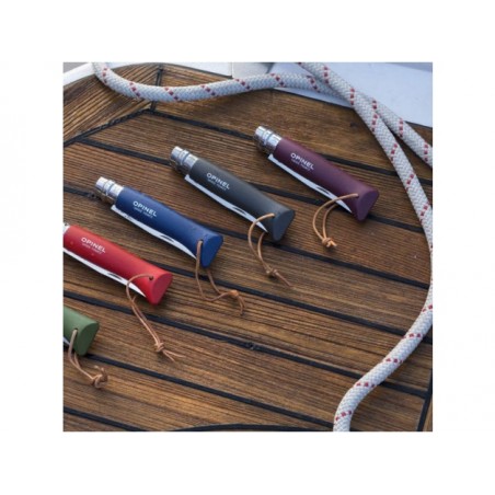   Nóż Opinel Colorama 08 inox grab bordowy z rzemieniem - 4 - Noże składane
