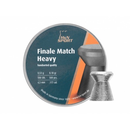   Śrut diabolo H&N Finale Match Heavy 4,5 mm 500 szt. - 1 - Śrut 4,5 mm