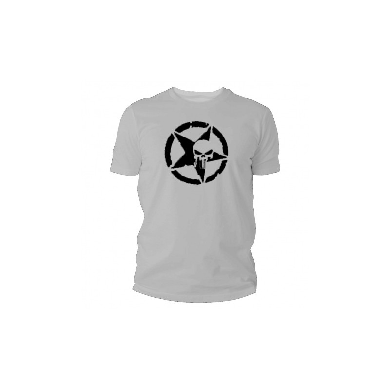   Koszulka męska TigerWood Military Punisher szara - 1 - Koszulki i koszule