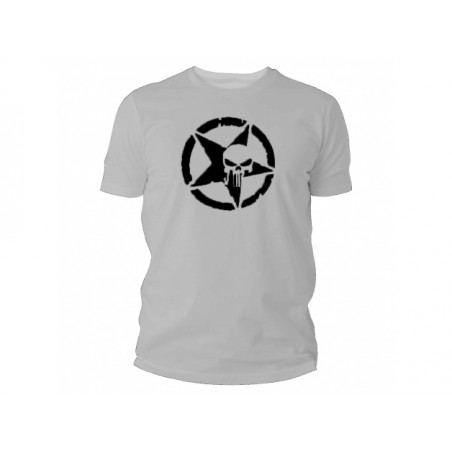   Koszulka męska TigerWood Military Punisher szara - 1 - Koszulki i koszule