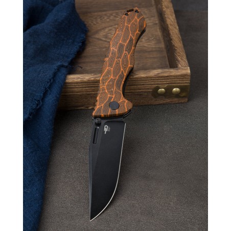 Nóż Bestech Keen II Black Orange Damascus G10 / Titanium, Black Stonewashed CPM S35VN by Koens Craft (BT2301F) Nóż Bestech Keen II Black Orange Damascus G10 / Titanium, Black Stonewashed CPM S35VN by Koens Craft (BT2301F)