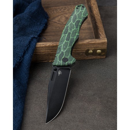 Nóż Bestech Keen II Black Green Damascus G10 / Titanium, Black Stonewashed CPM S35VN by Koens Craft (BT2301E) Nóż Bestech Keen II Black Green Damascus G10 / Titanium, Black Stonewashed CPM S35VN by Koens Craft (BT2301E)