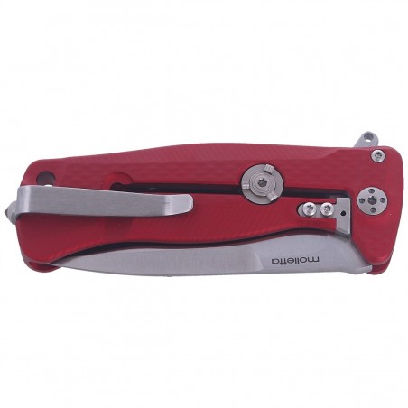 Nóż LionSteel SR22A Red Aluminum, Satin Sleipner by Molletta (SR22A RS)