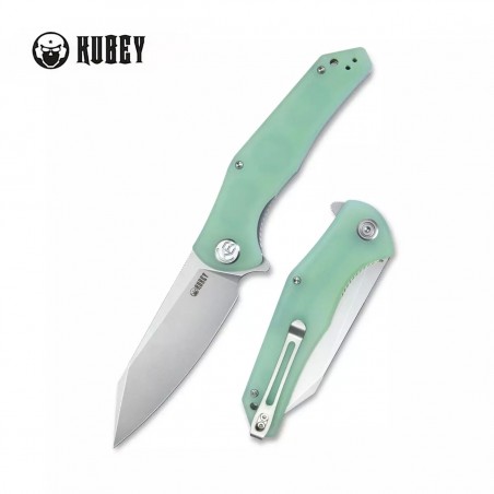 Nóż Kubey Flash Jade G10, Bead Blasted AUS-10 (KU158I)