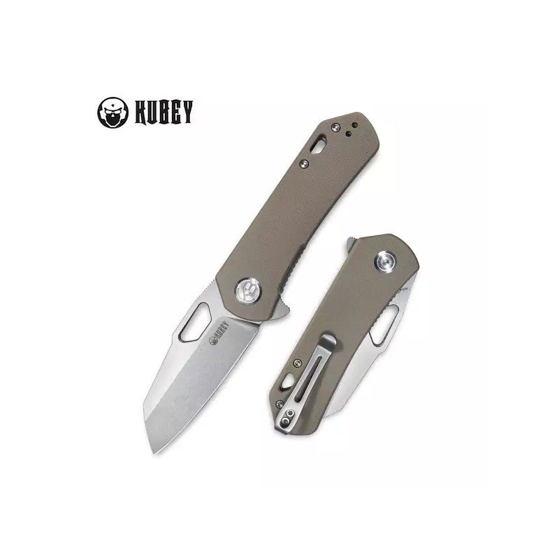 Nóż Kubey Knife Duroc Tan G10, Bead Blasted AUS-10 by Colin Maisonpierre (KU332K)