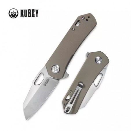 Nóż Kubey Knife Duroc Tan G10, Bead Blasted AUS-10 by Colin Maisonpierre (KU332K)