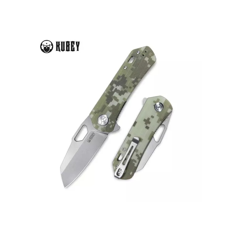 Nóż Kubey Knife Duroc Camo G10, Bead Blasted AUS-10 by Colin Maisonpierre (KU332J)