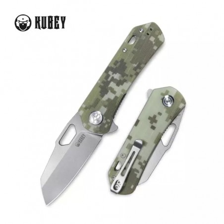 Nóż Kubey Knife Duroc Camo G10, Bead Blasted AUS-10 by Colin Maisonpierre (KU332J)