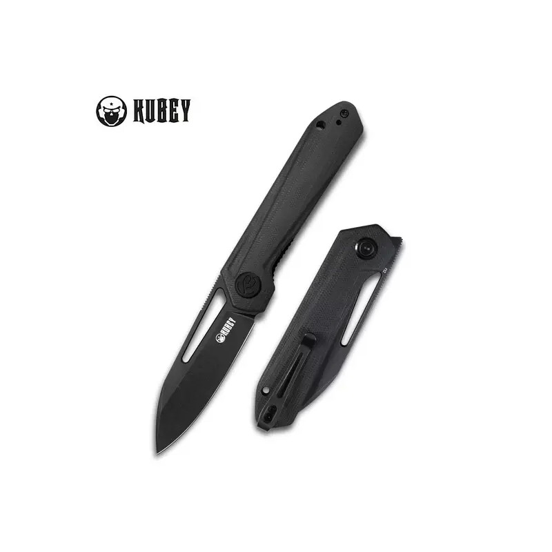 Nóż Kubey Knife Royal Black G10, Dark Stonewashed D2 by Colin Maisonpierre (KU321H)