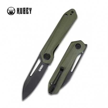 Nóż Kubey Knife Royal Green G10, Dark Stonewashed D2 by Colin Maisonpierre (KU321F)