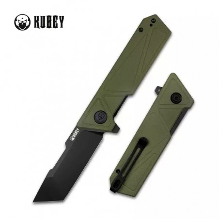 Nóż Kubey Knife Avenger Green G10, Blackwash D2 (KU104F)