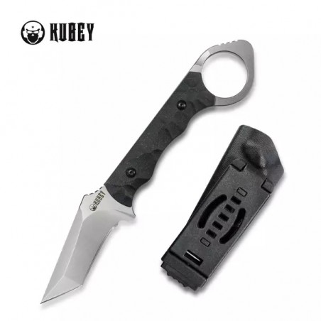 Nóż Kubey Knife Wolf E-CQC Black G10, Satin D2 by Angelo Sposato (KU320A)