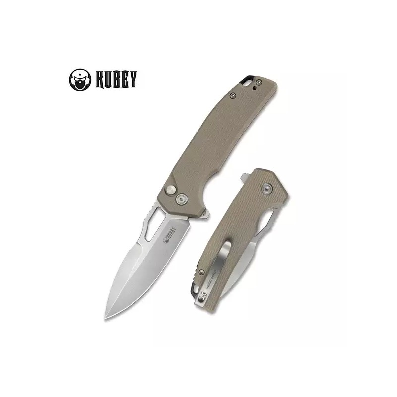 Nóż Kubey Knife RDF Tan G10, Bead Blasted AUS-10 by HYDRA Design (KU316D)