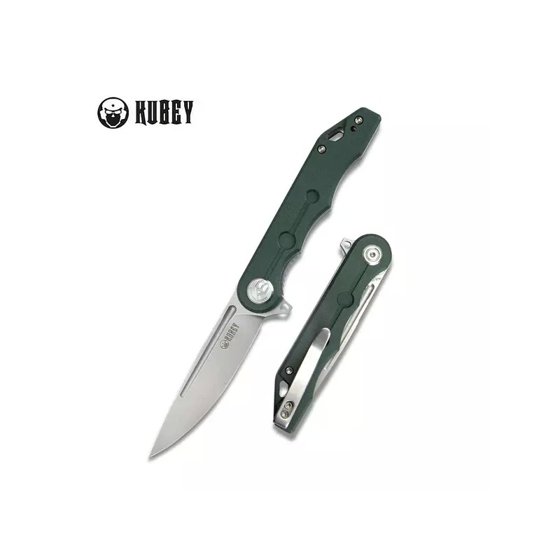 Nóż Kubey Knife Mizo Green G10, Bead Blast AUS-10 by Tiguass (KU312F)