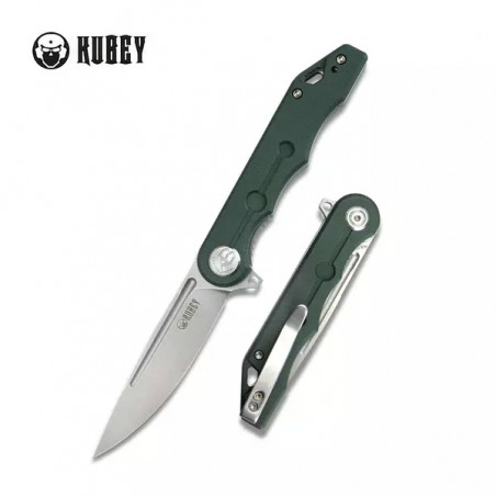 Nóż Kubey Knife Mizo Green G10, Bead Blast AUS-10 by Tiguass (KU312F)