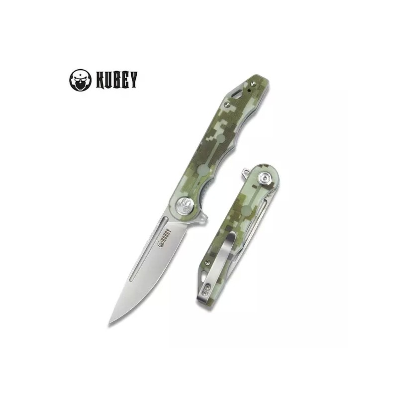 Nóż Kubey Knife Mizo Camo G10, Bead Blast AUS-10 by Tiguass (KU312E)