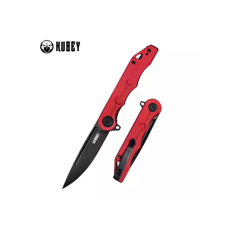 Nóż Kubey Knife Mizo Red G10, Blackwashed AUS-10 by Tiguass (KU312C)