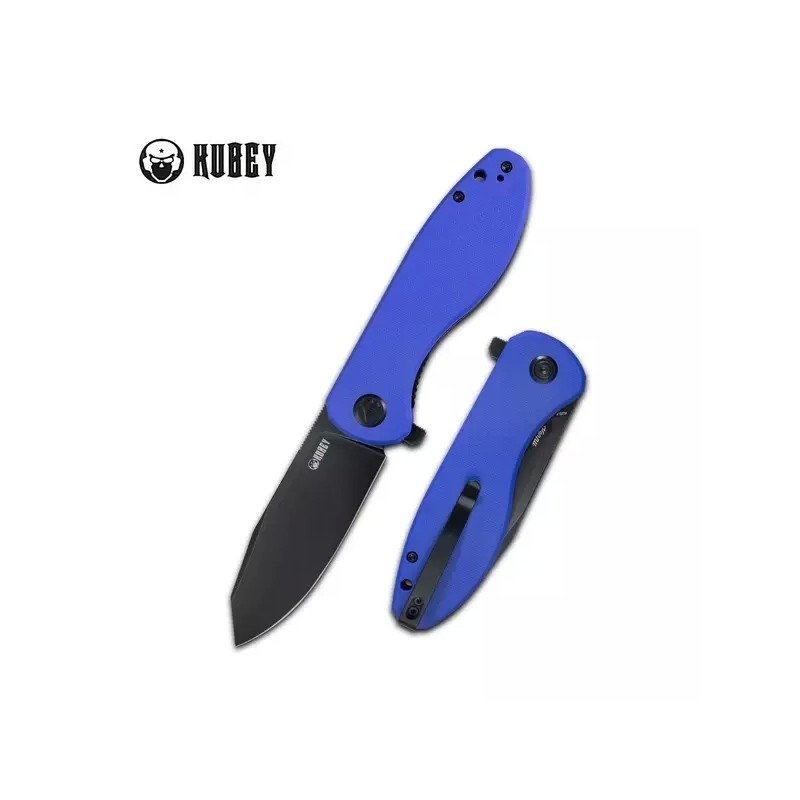 Nóż Kubey Knife Master Chief Blue G10, Blackwashed AUS-10 by Keanu Alfaro (KU358G)