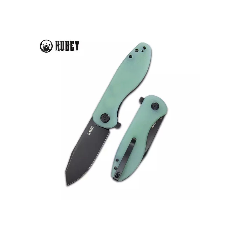 Nóż Kubey Knife Master Chief Jade G10, Blackwashed AUS-10 by Keanu Alfaro (KU358D)