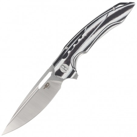 Nóż Bestech Ornetta Black / White Carbon Fiber / G10, Stonewash / Satin N690 by Kombou (BL02C)