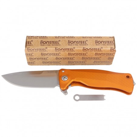 Nóż LionSteel SR11A Orange Aluminium, Satin Sleipner by Molletta (SR11A OS)