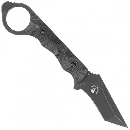 Nóż Kubey Knife Wolf E-CQC Black G10, Dark Stonewashed D2 by Angelo Sposato (KU320B)