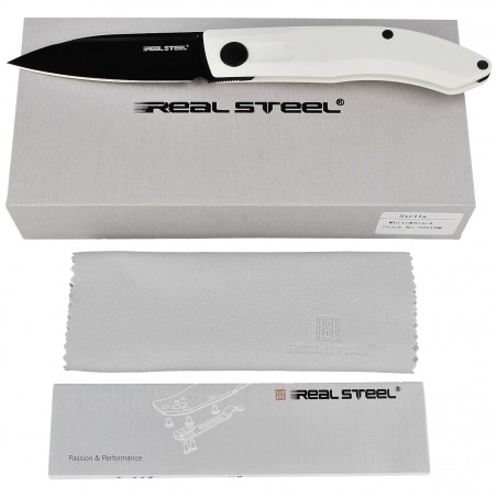 Nóż Real Steel Stella White G10, Blackwash VG-10 by Poltergeist Works (7051BW)