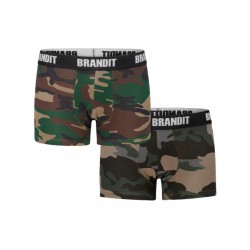 Bokserki męskie Brandit Logo dwupak kamuflaż/ciemny kamuflaż