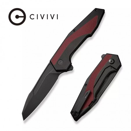 Nóż Civivi Hypersonic Black Steel / Burgundy G10, Black Stonewashed 14C28N by Gustavo T. Cecchini (C22011-3)