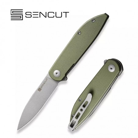 Nóż Sencut Bocll II OD Green G10, Gray Stonewashed D2 by Brad Zinker (S22019-4)