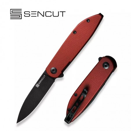 Nóż Sencut Bocll II Burgundy G10, Black Stonewashed D2 by Brad Zinker (S22019-3)