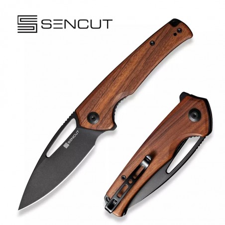 Nóż Sencut Mims Wood Guibourtia Wood, Black Stonewashed 9Cr18MoVS (S21013-4)