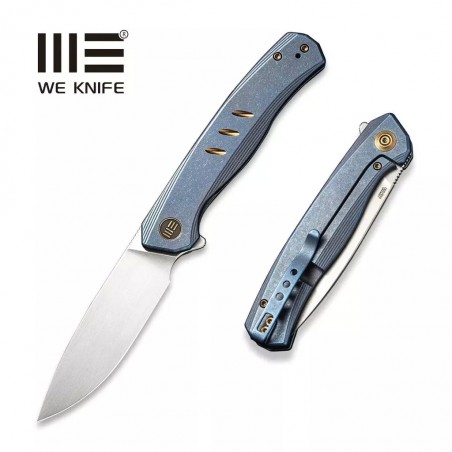 Nóż WE Knife Seer LE No xxx/610 Blue Titanium, Rubber Silver CPM 20CV (WE20015-2)